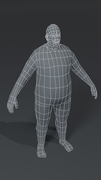 Muscular Human Body Base Mesh 3D Model Pack 1000 Polygons