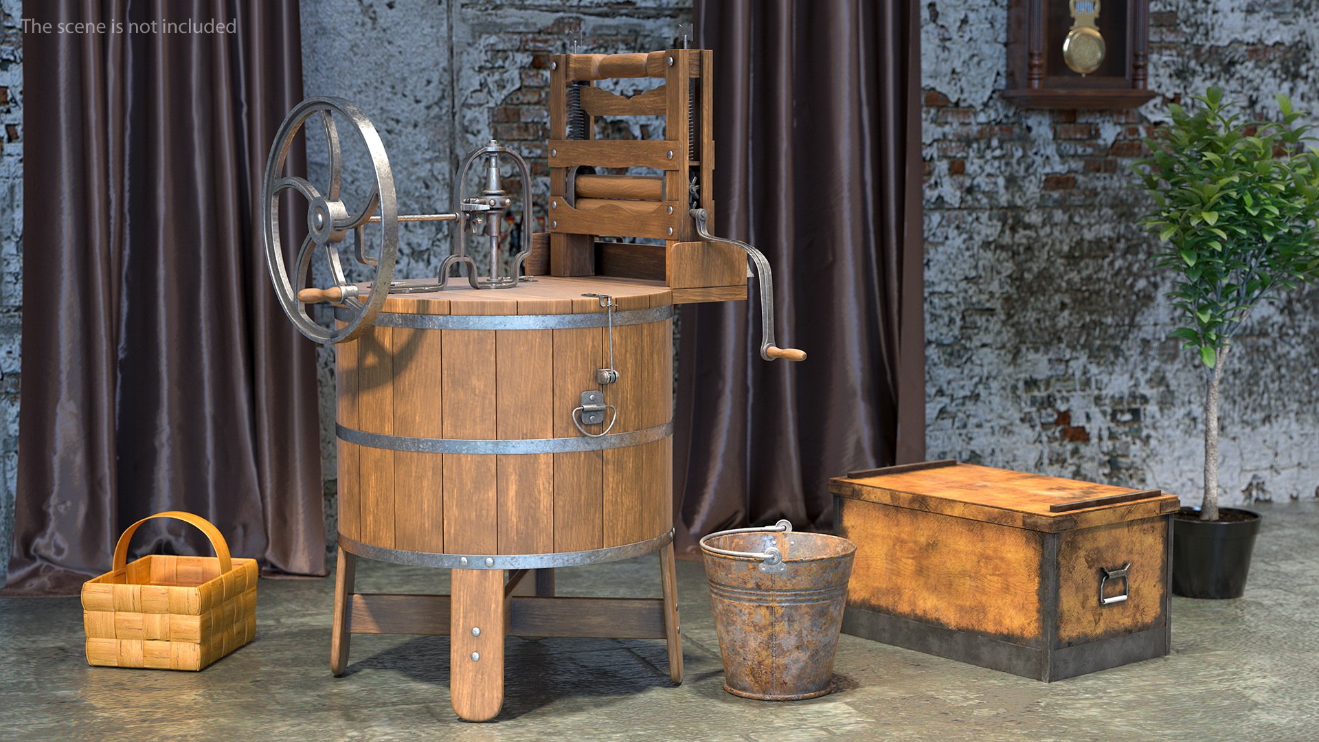 Antique Washing Machine 3D model preview