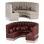 Semi-circular booth with throw pillows