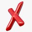 Foil Balloon Letter X Red modelo