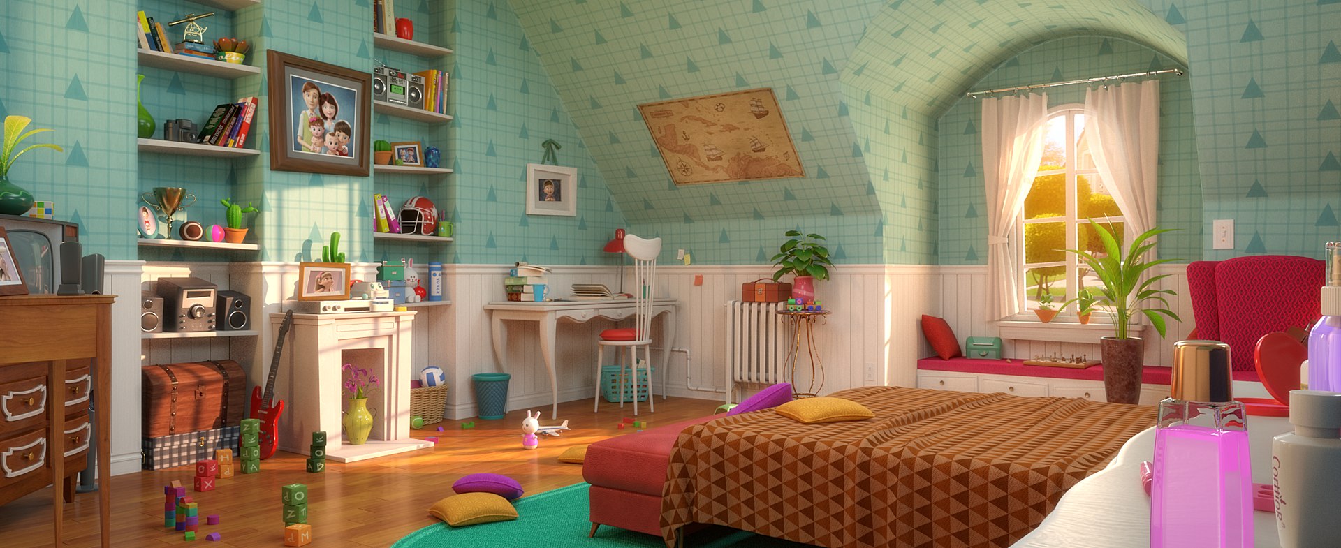 3D Cartoon Bed Room - TurboSquid 1679211