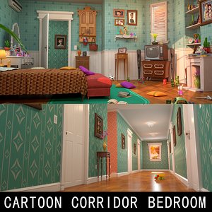3D cartoon bed room