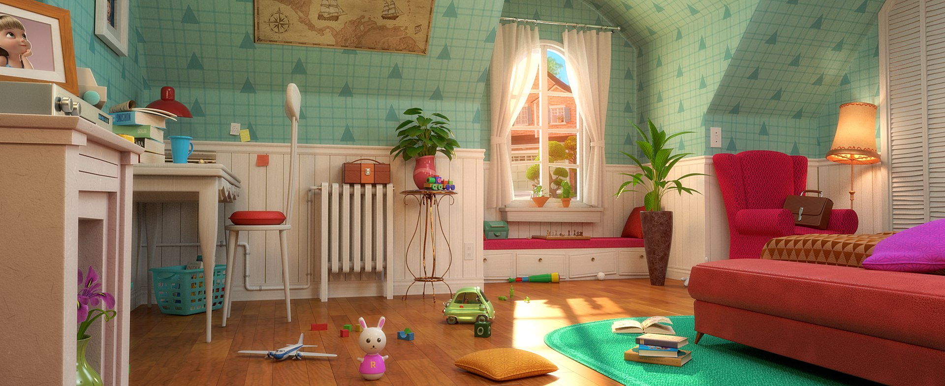 3D Cartoon Bed Room - TurboSquid 1679211