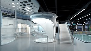 3D exhibition showroom interior