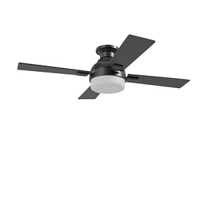52 Inch Kyrra Matte Black Remote Control Ceiling Fan PBR