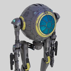 CicleHead Robot Low-poly 3D model