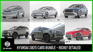 Hyundai High Quality Cars and SUV bundle 3D Model Collection