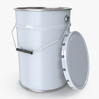 Painted Metal Bucket 20L 3D Model