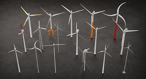 18 Ultimate Wind Turbine Collection  Onshore and Offshore PBR Models 3D model