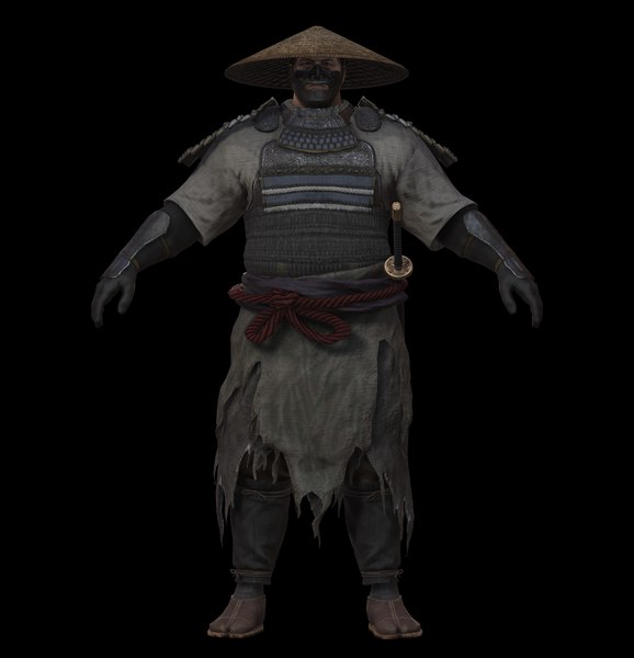 modelo 3d Samurai Character PBR Game Ready - TurboSquid 2085265