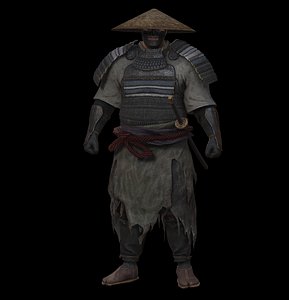 3D model Samurai Character PBR Game Ready