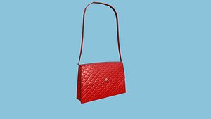 Red Leather Female Bag - Character Fashion Design 3D model