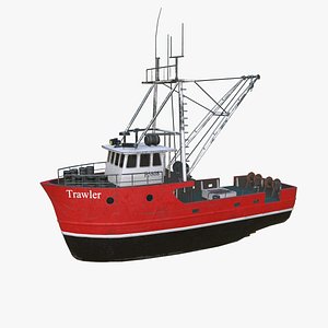 fishing trawler boat pbr 3D model