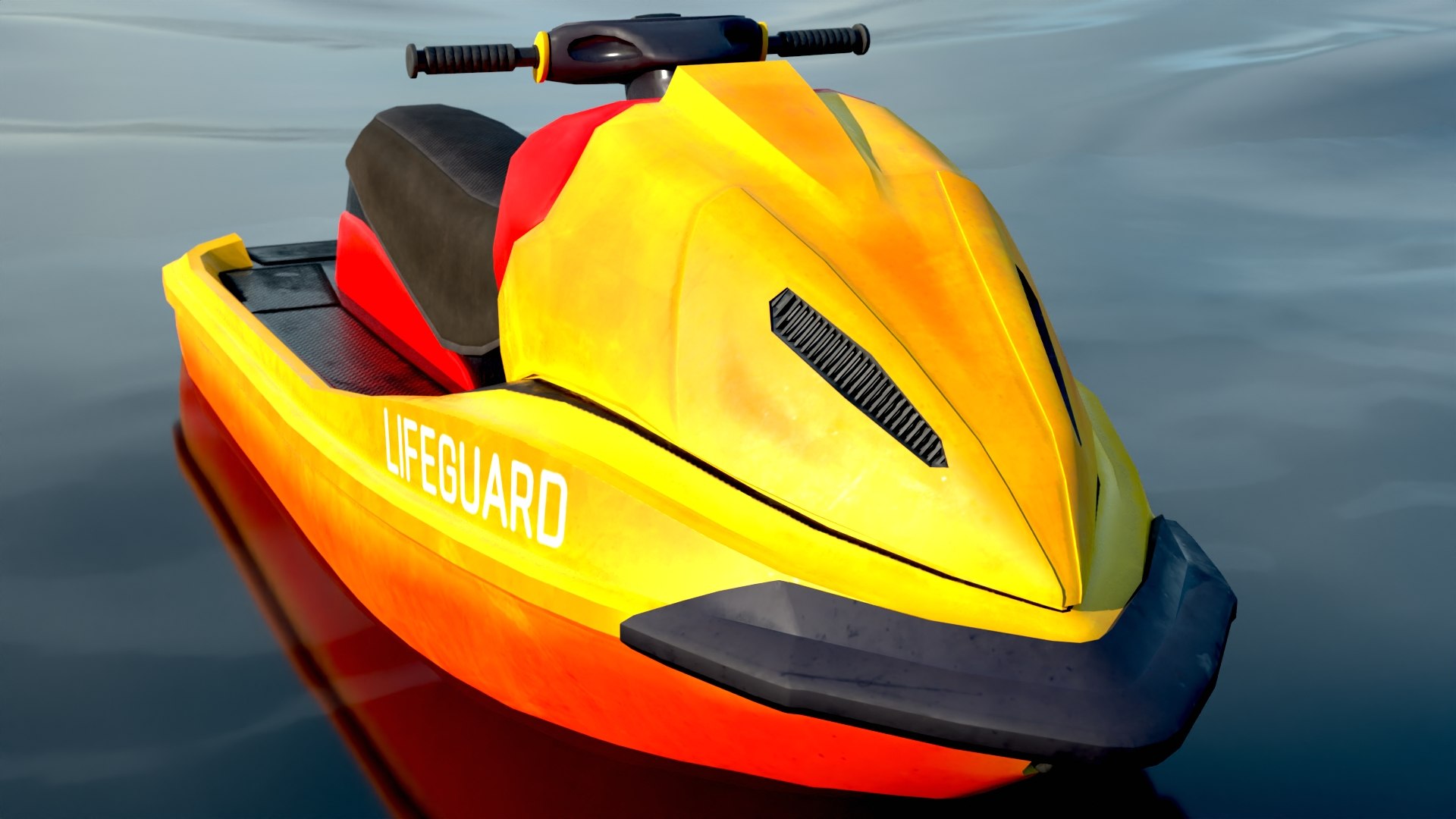 3D Model Rescue Jet Ski Water Scooter Aquabike Hydrocycle Jet Boat Low