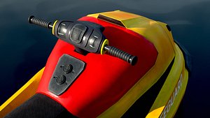 3D model Rescue Jet Ski Water scooter Aquabike Hydrocycle Jet boat Low-poly