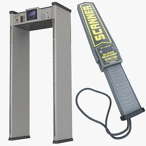 metal detector handheld body x-ray 3D model