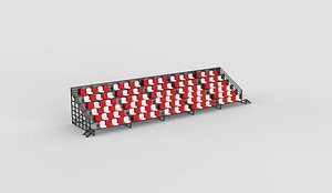 3D roofed grandstand 02 3D model