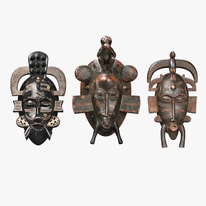 3D african masks senufo