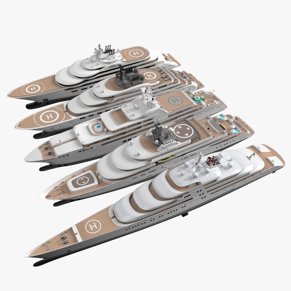 World Largest Top 5 Superyachts Collection model