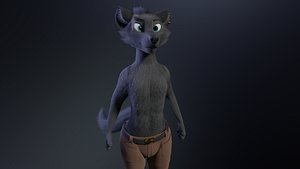 3D Fenrir Anthro Wolf model