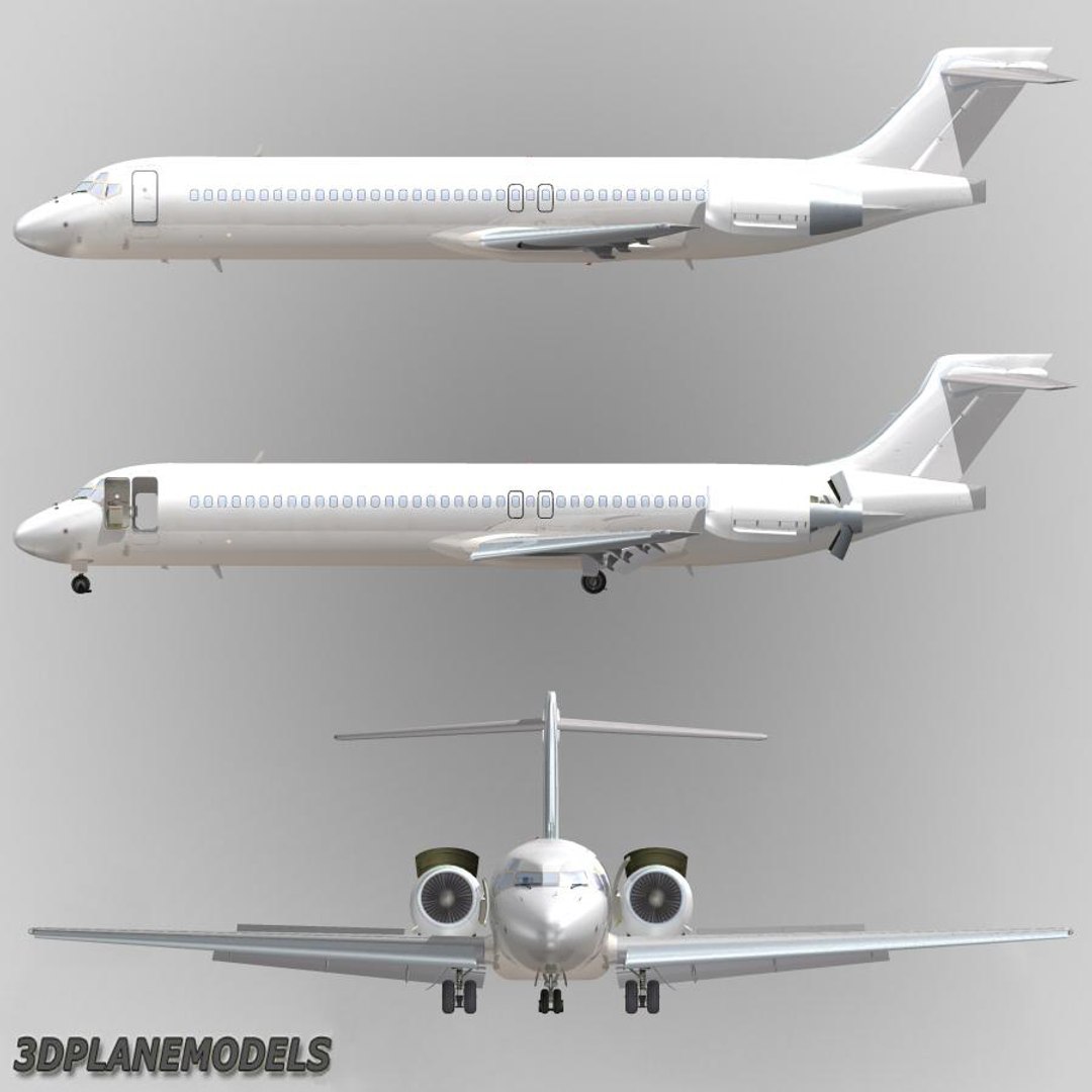 3d Model B717-200 Generic White 717