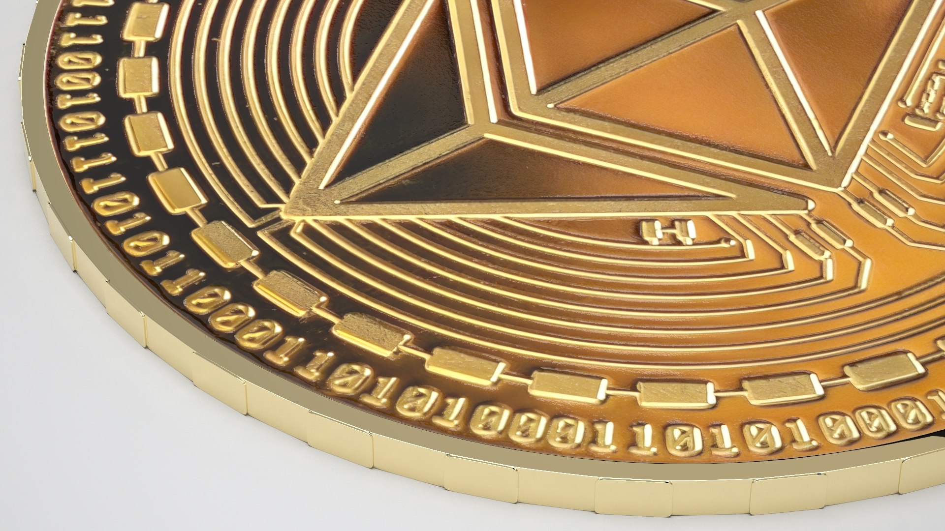 3D Gold Ethereum Coin - TurboSquid 2399104