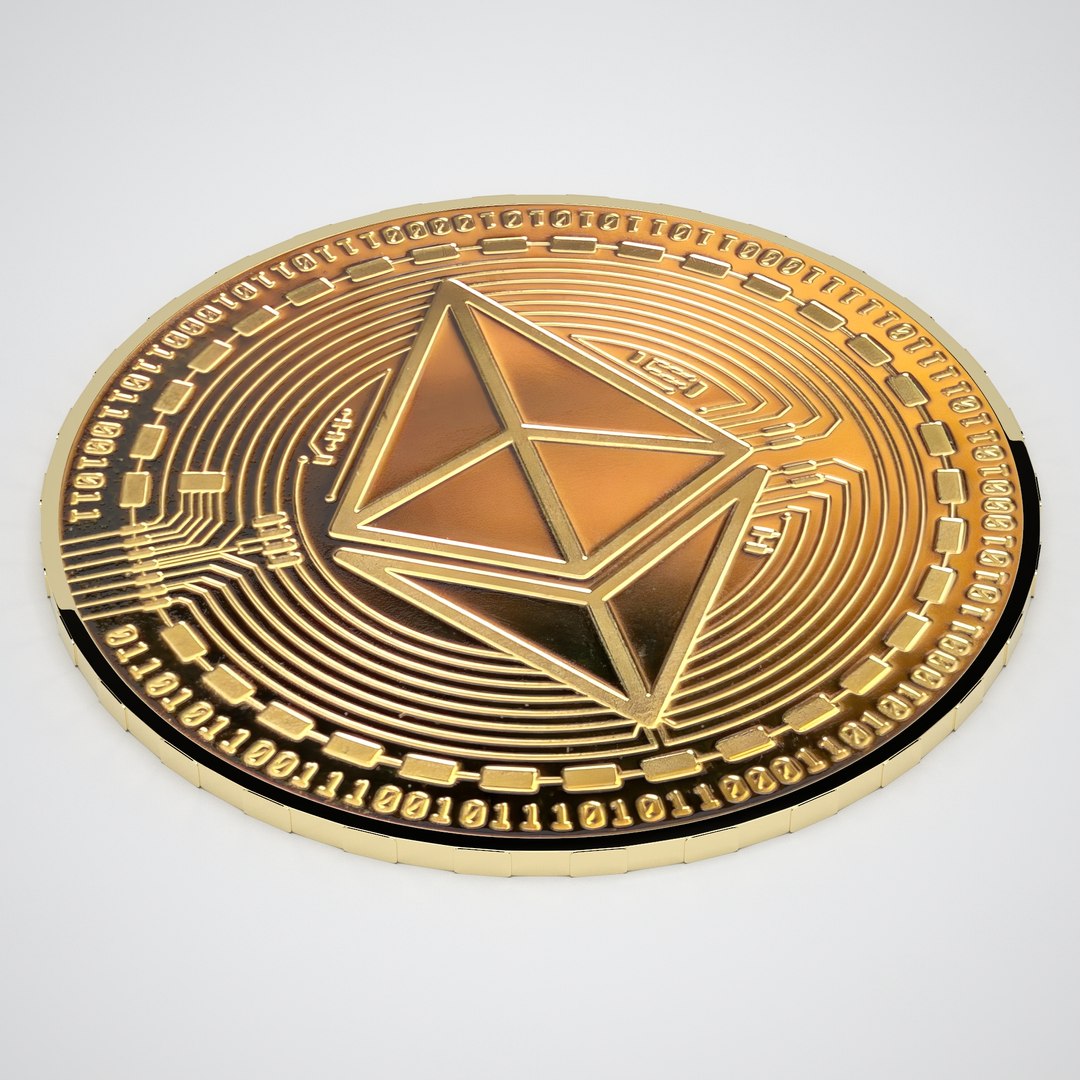 3D Gold Ethereum Coin - TurboSquid 2399104