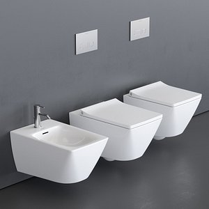 toilet viu wall-hung bidet 3D