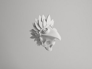 3D skull eagle warrior model