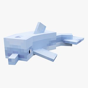 Minecraft Dolphin Rigged 3D Model Game Ready 4K PBR