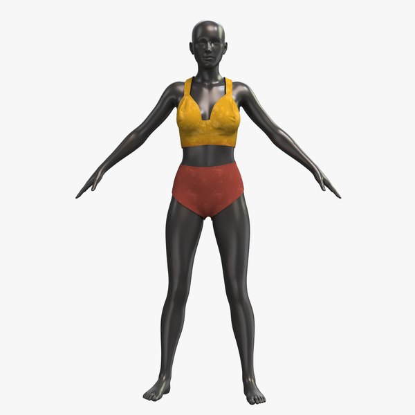 Bikini Set 03 Mannequin Female 001 Pose 01 - PBR 8K 3D