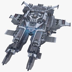 sci-fi rigged spaceship 3D model