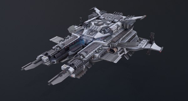 modelo 3d Portador de la nave espacial de ciencia ficción aparejado ...