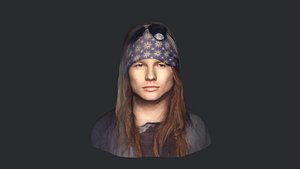 Axl Rose- Realistic bust head ready 3d Model