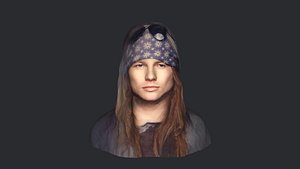 Axl Rose- Realistic bust head ready 3d Model