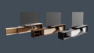 TV Stand furniture and TV led 3D model 3D model