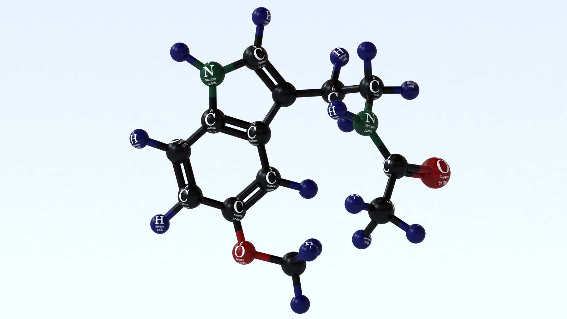 3D molecular melatonine https://p.turbosquid.com/ts-thumb/jo/ZwNdxV/BjAP35do/4/jpg/1603035619/1920x1080/fit_q87/19bf6d7125db4b180cddfff53b2b6052b59bb526/4.jpg