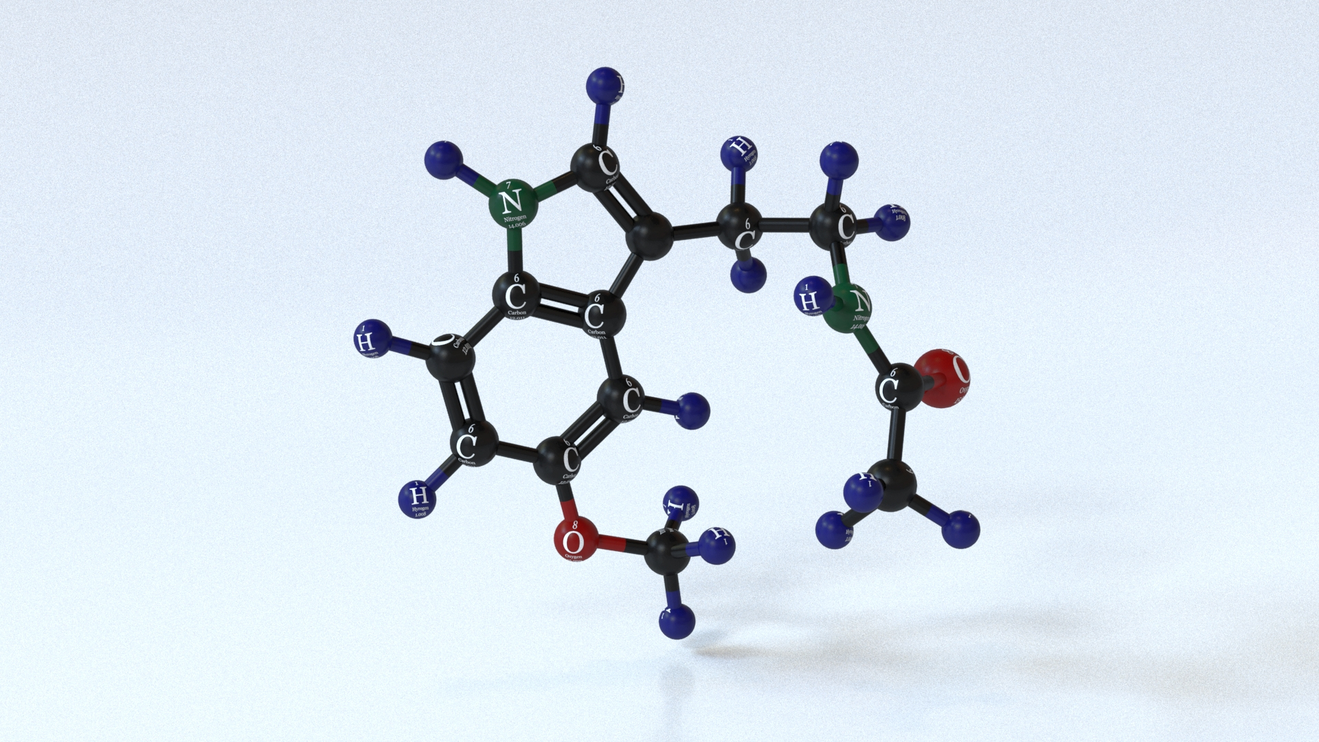 3D molecular melatonine https://p.turbosquid.com/ts-thumb/jo/ZwNdxV/w9apOIeH/image.jpg/jpg/1603035634/1920x1080/turn_fit_q99/4b27f2d2ee18ef4e143b45343265b8769f5c171c/image.jpg-1.jpg
