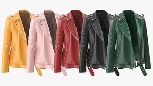 3D women s leather jackets