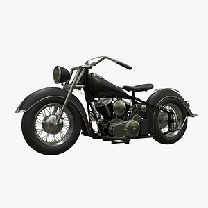 3D Motorcycle Black Chrome