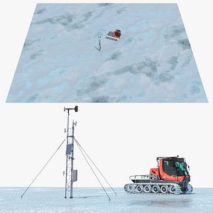 Meteorological Monitoring Tower with Tracked Snow Vehicle