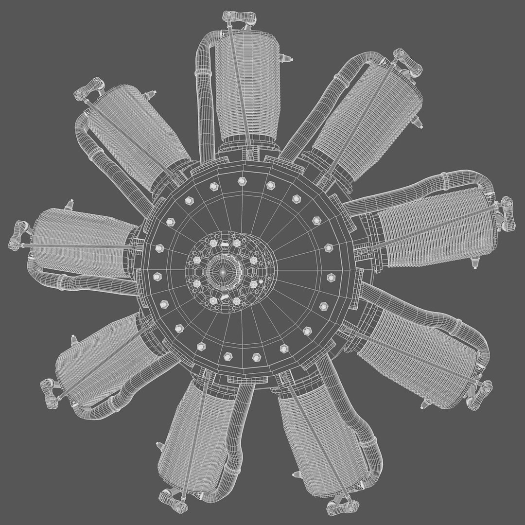 3d Rhone Engine Aircraft Motor