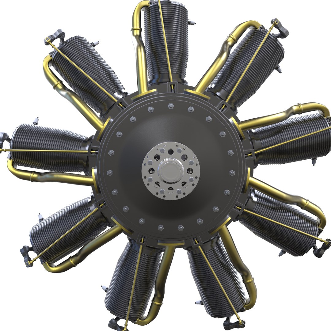 3d Rhone Engine Aircraft Motor