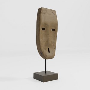 3D Wooden African mask model