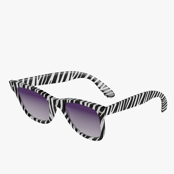 Zebra Sunglasses 3D TurboSquid 2005302