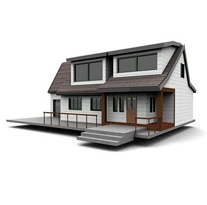 american neighborhood house 3d model