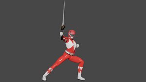 Red Ranger low-poly model