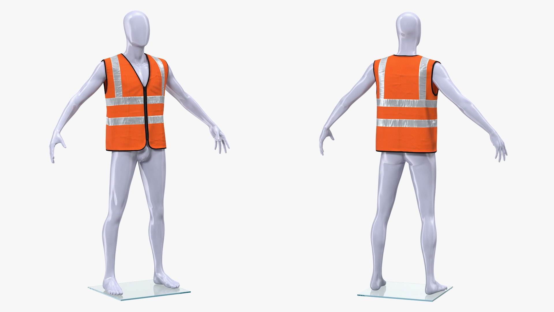 3D mannequin orange hi vis model - TurboSquid 1528644