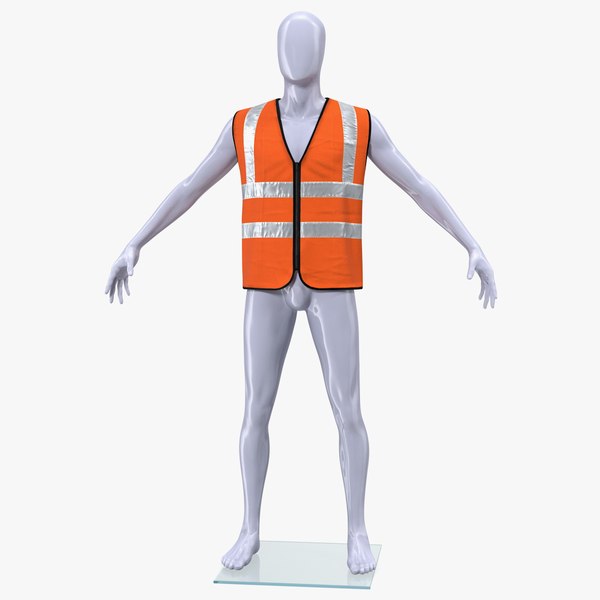 3D mannequin orange hi vis model