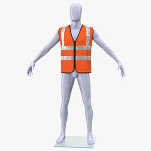 Mannequin with Orange Hi Vis Safety Vest